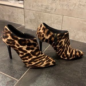 Lanvin animal print pony hair booties size 38